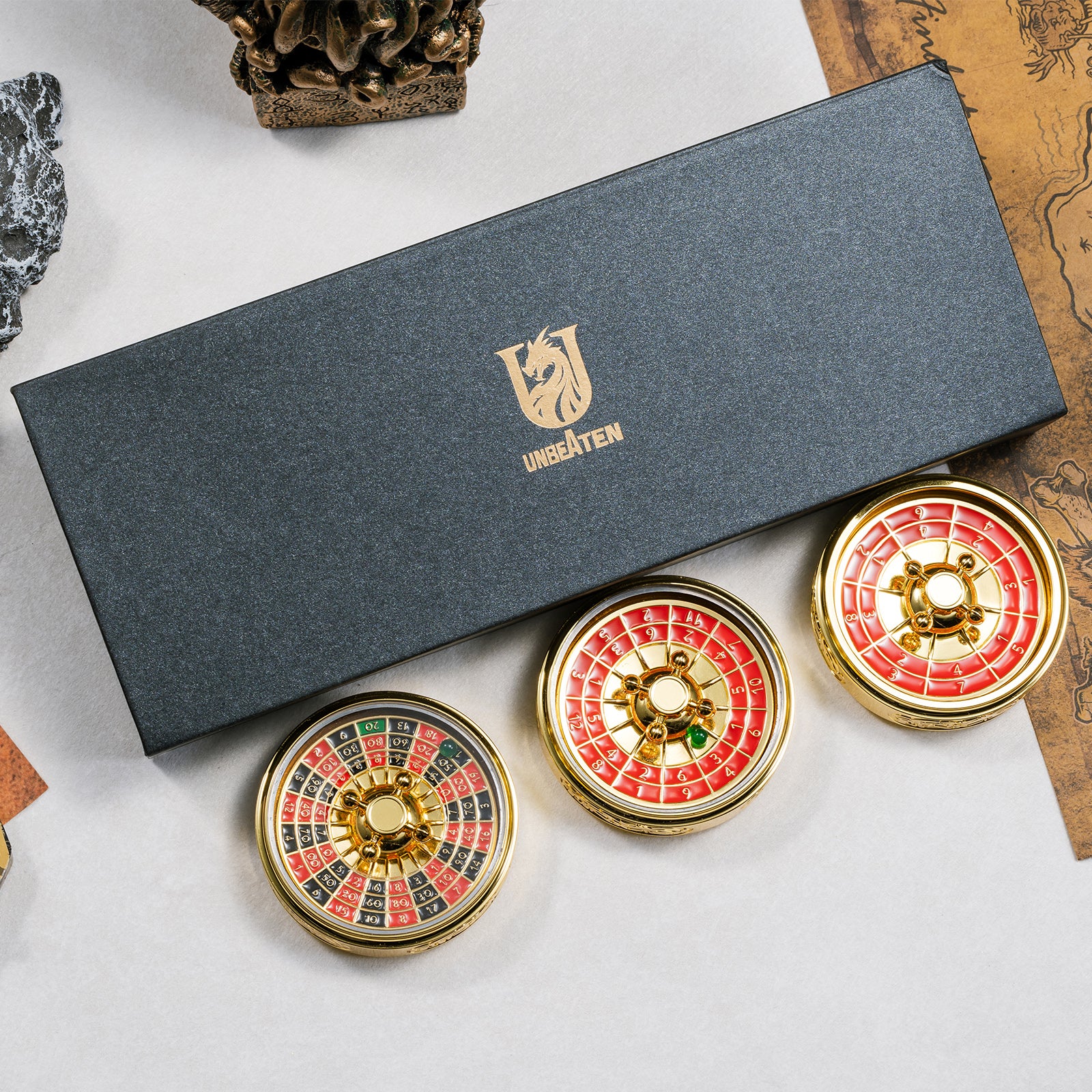 Unbeaten Spinning Metal Dice Set - Creative Rotating Dice for D&D Dungeons & Dragons Tabletop Roleplaying Games