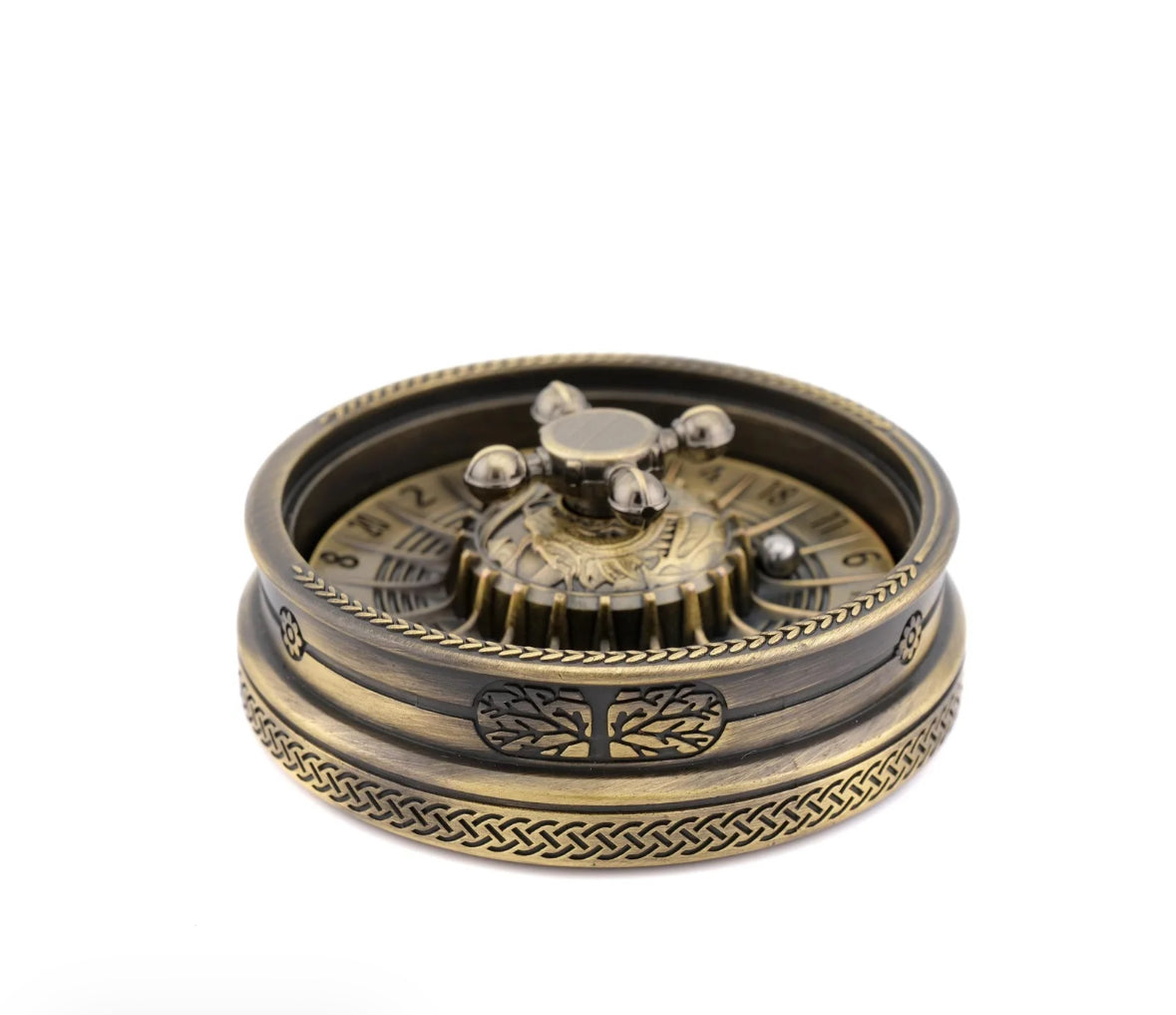 Premium Metal D20 Roulette Spinner Viking Fate D20 Dice Fidget for D&D, Celtic Steampunk Fate Wheel