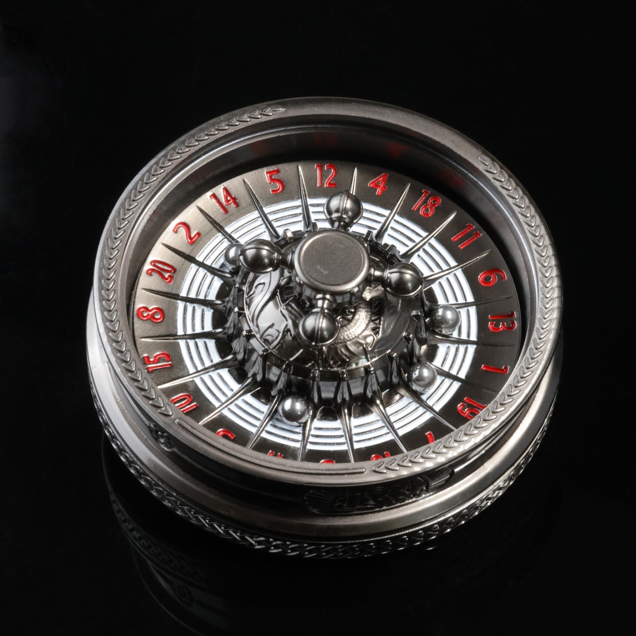 Premium Metal D20 Roulette Spinner Viking Fate D20 Dice Fidget for D&D, Celtic Steampunk Fate Wheel