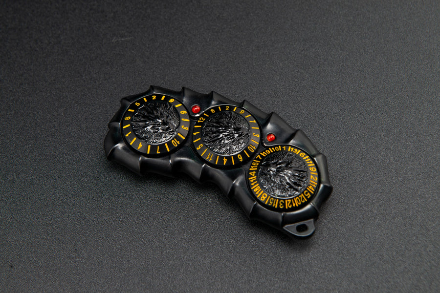 Dragon Spine, Black finish, D10/D12/D20 side. Original product photograph.