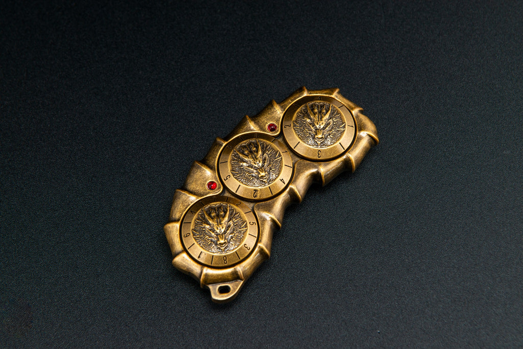 Dragon Spine, Gold finish, D4/D6/D8 side. Original product photograph.