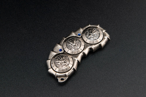 Dragon Spine, Silver finish, D4/D6/D8 side. Original product photograph.